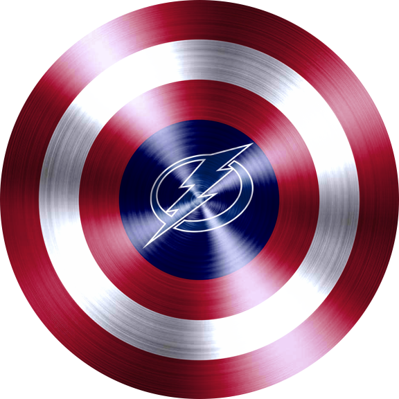 Captain American Shield With Tampa Bay Lightning Logo cricut iron on